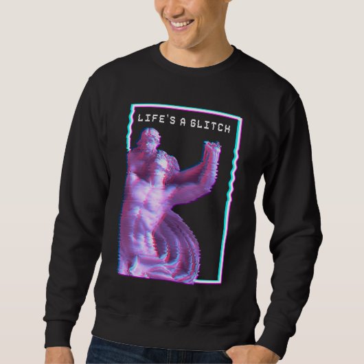 Antike griechische Statue Ästhetik Vaporwave Glitc Sweatshirt (Vorderseite)