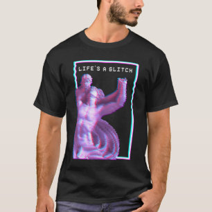 Antike griechische Statue Ästhetik Vaporwave Glitc T-Shirt