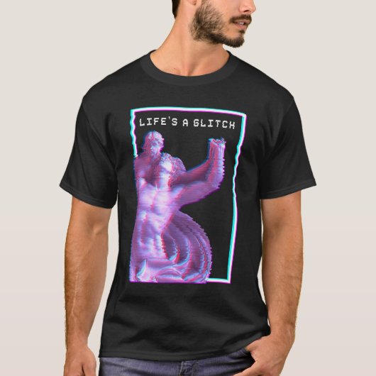Antike griechische Statue Ästhetik Vaporwave Glitc T-Shirt (Vorderseite)