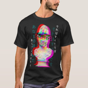 Antike griechische Statue Glitch Ästhetik Vaporwa T-Shirt