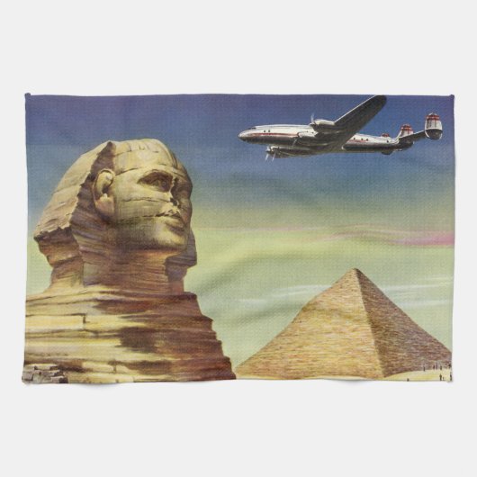 Antike Große Sphinx von Gizeh, Pyramiden von Ägypt Handtuch (Horizontal)