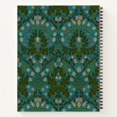 Antike Grün Blau William Morris Herbstblumen Notizblock (Rückseite)