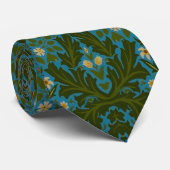 Antike Grün Blaue Herbstblumen von William Morris Krawatte (Gerollt)