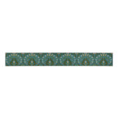 Antike Grün Blaue William Morris Herbstblumen Ripsband (Vorderseite)