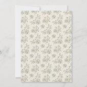 Antike grüne monogrammierte florale Hochzeit Einladung (Rückseite)