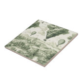 Antike grüne Toile de Jouy Idylle-Muster Fliese (Seite)