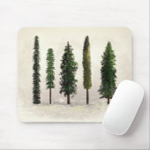 Antike grüne Wald Bäume rustikal holzig Mousepad (Mit Mouse)