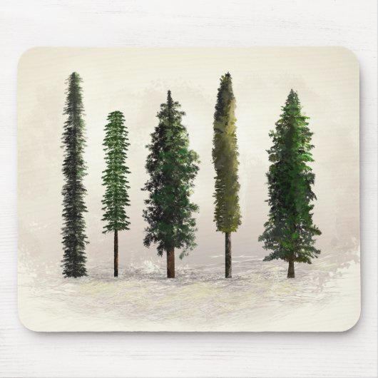 Antike grüne Wald Bäume rustikal holzig Mousepad (Vorne)