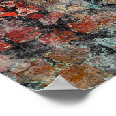 Antike Grunge Vintag Alte handgefertigte Wollteppi Poster (Ecke)