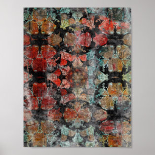 Antike Grunge Vintag Alte handgefertigte Wollteppi Poster