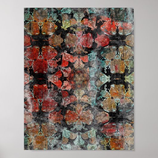 Antike Grunge Vintag Alte handgefertigte Wollteppi Poster (Vorne)