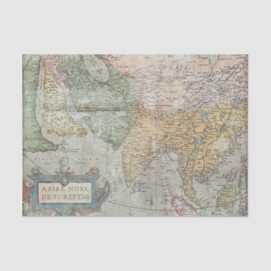 Antike Grunge Vintage Karte Seidenpapier (Vorderseite)