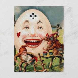 Antike Gruselige Eier-Gesichtspostkarte Postkarte