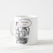 Antike Hahn-Illustration Kaffeetasse (Vorderseite Links)