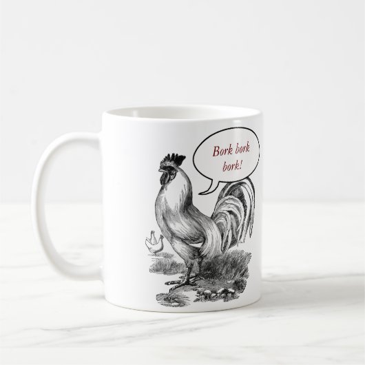Antike Hahn-Illustration Kaffeetasse (Links)