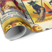 Antike Halloween-Ephemera Geschenkpapier (Rolleneckpunkt)