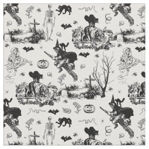 antike Halloween-Hexen-Ghoul-Skelett-Toile-Gotik Stoff