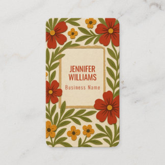 Antike handgefertigte botanische Blumenmuster Visitenkarte