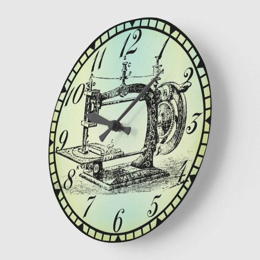 Antike Handkurbelmaschine Nähraum Uhr v1 (Winkel)