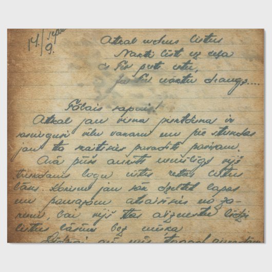 Antike Handschrift Letter-11 Geschenkpapier (Flach)