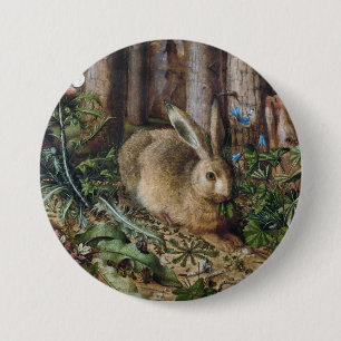 Antike Hasen Wald Natur Dunkle Cottagecore Button