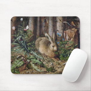 Antike Hasen Wald Natur Dunkle Cottagecore Mousepad