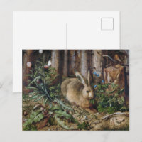 Antike Hasen Wald Natur Dunkle Cottagecore
