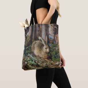 Antike Hasen Wald Natur Dunkle Cottagecore Tasche