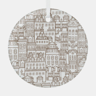 Antike Häuser: Nahtloses architektonisches Muster. Ornament Aus Glas