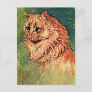 Antike Haustiere, Langhaarige Orange Katze Postkarte