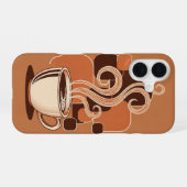 Antike heiße Kaffeetasse iPhone 16 Hülle (Rückseite (Horizontal))