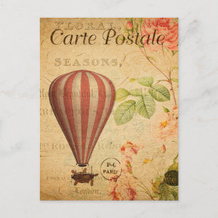 Antike Heißluftballon-Flugmaschine Französisch Postkarte