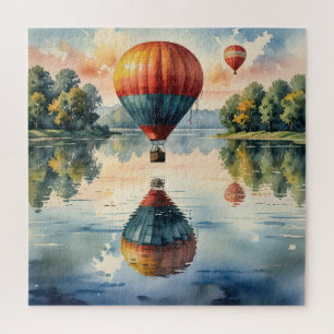 Antike Heißluftballons mit Wasserreflexionen Puzzle