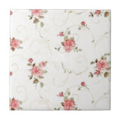 Antike Hellrosa Rose Fliese (Vorderseite)