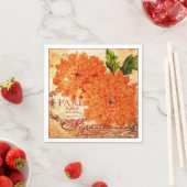 Antike Herbstchrysanthemen Serviette (Beispiel)