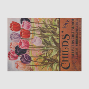 Antike Herbsttulpen von 1916 Katalog-Seidenpapier Seidenpapier