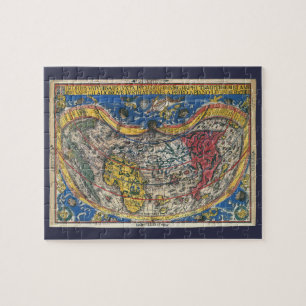 Antike herzförmige Weltkarte von Peter Apian 1520 Puzzle