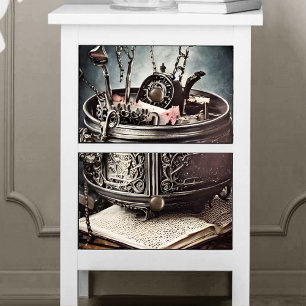 Antike Hexerei mit Cauldron und Zauberbüchern Seidenpapier