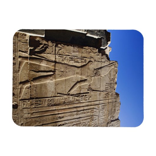 antike Hieroglyphen an der Wand, Tempel von Karnak Magnet (Horizontal)