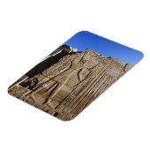 antike Hieroglyphen an der Wand, Tempel von Karnak Magnet (Linke Seite)