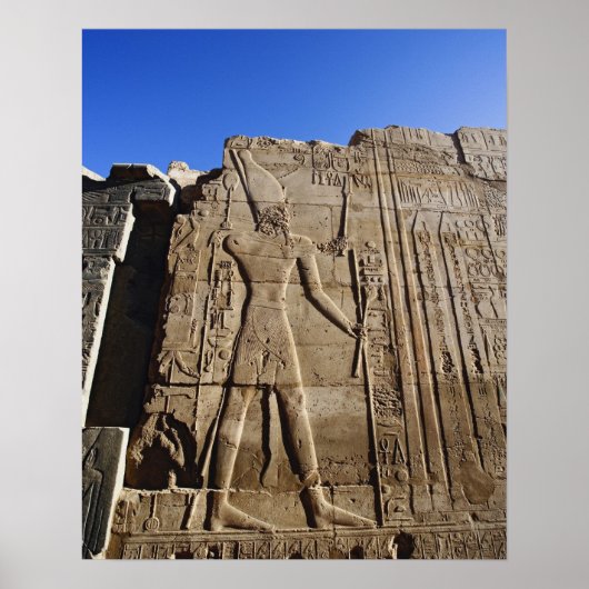 antike Hieroglyphen an der Wand, Tempel von Karnak Poster (Vorne)