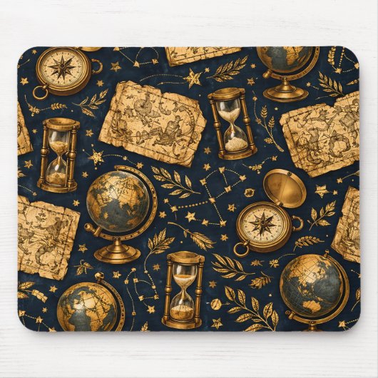 Antike Himmelskarte & Astronomie-Muster Mousepad (Vorne)