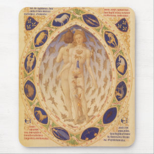 Antike Himmelskarte des Zodiak, Vintage-Astrologie Mousepad