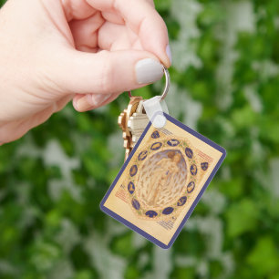 Antike Himmelskarte des Zodiak, Vintage-Astrologie Schlüsselanhänger