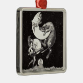 Antike Himmelsmondgöttin & Ursa Major Bär Silbernes Ornament (Rechts)