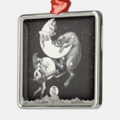 Antike Himmelsmondgöttin & Ursa Major Bär Silbernes Ornament (Links)