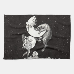 Antike himmlische Mondgöttin & Ursa Major Bär Geschirrtuch