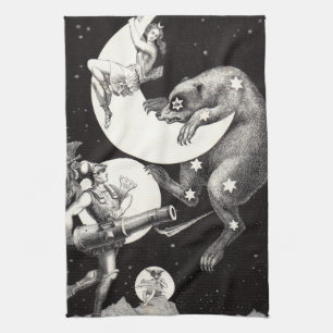 Antike himmlische Mondgöttin & Ursa Major Bär Handtuch