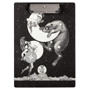 Antike himmlische Mondgöttin & Ursa Major Bär Klemmbrett