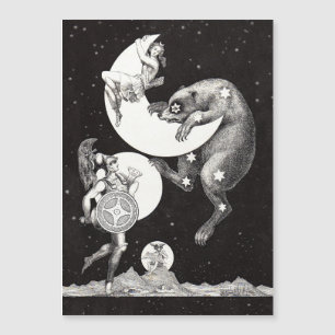 Antike himmlische Mondgöttin & Ursa Major Bär Magnetkarte
